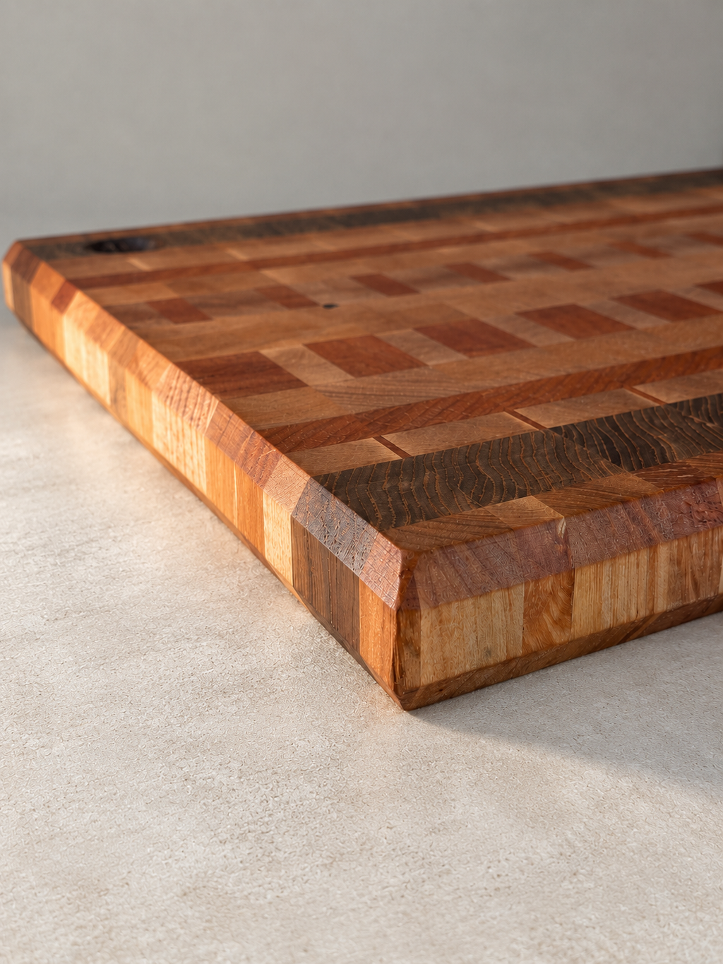One-of-a-Kind Decorative End-Grain Wooden Tray