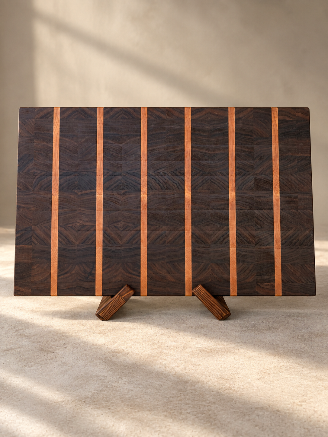 Striped Walnut End-Grain Cutting Board