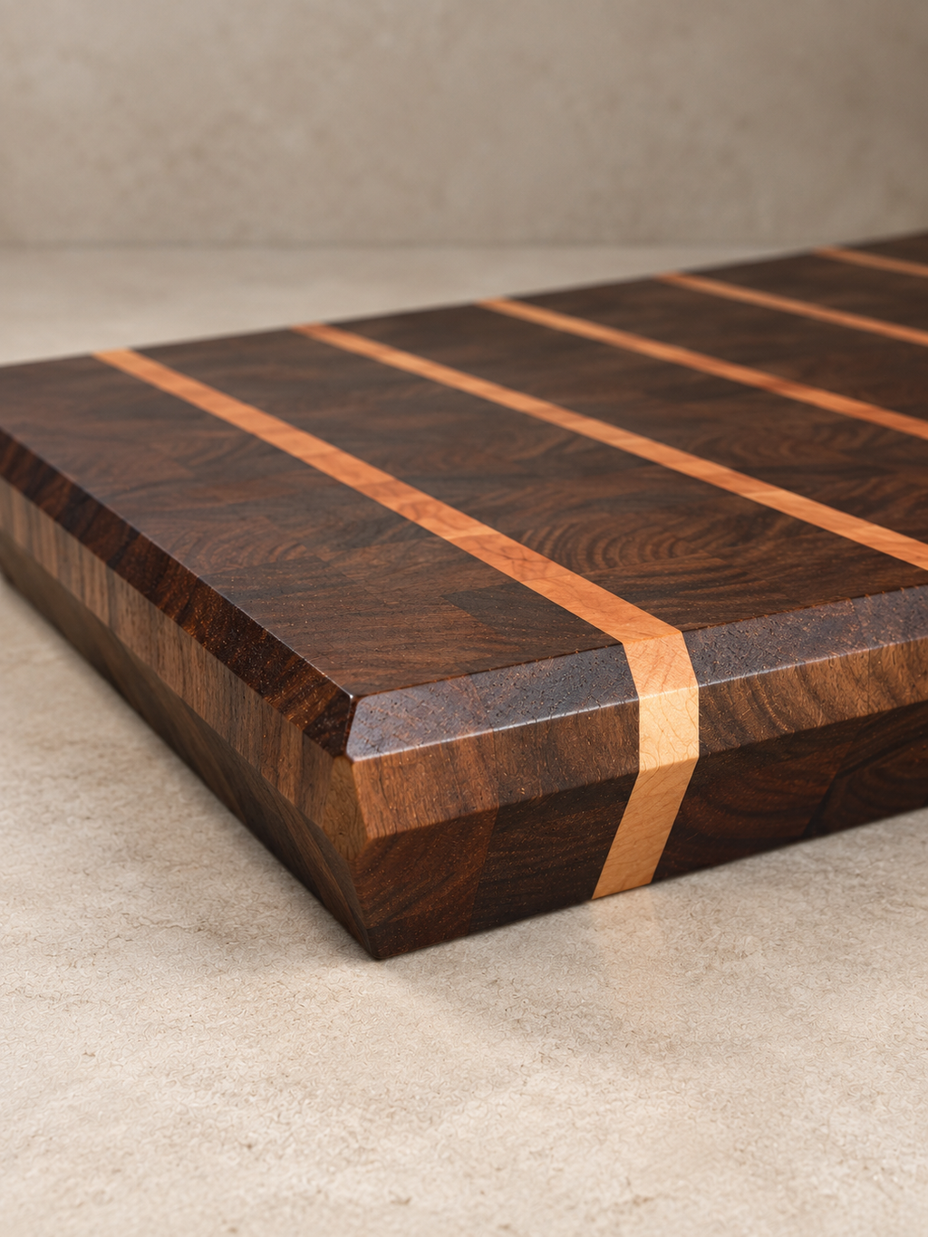 Striped Walnut End-Grain Cutting Board